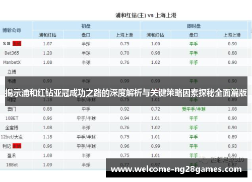 揭示浦和红钻亚冠成功之路的深度解析与关键策略因素探秘全面篇版